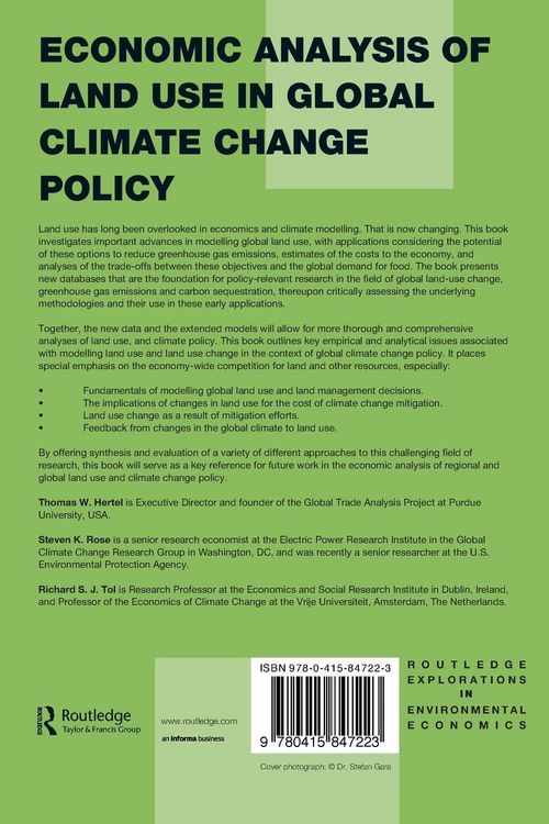 Produktbild: Economic Analysis of Land Use in Global Climate Change Policy
