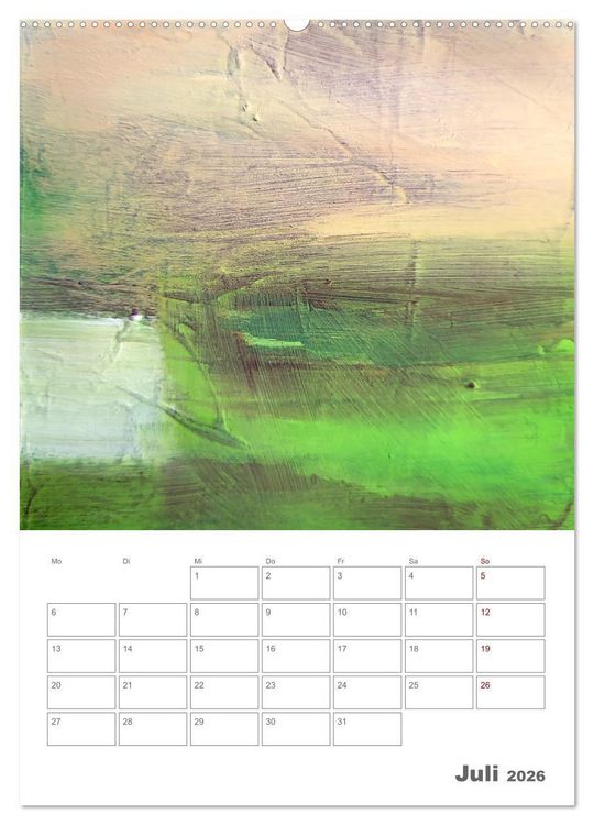 Produktbild: Farbliche Stille - Ein Jahr der inneren Ruhe mit abstrakten Farbspielen (Wandkalender 2026 DIN A2 hoch), CALVENDO Monatskalender
