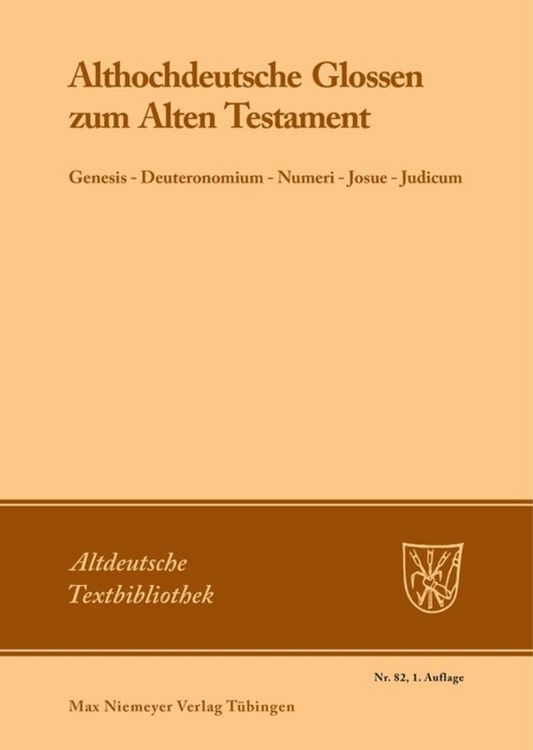 Produktbild: Althochdeutsche Glossen zum Alten Testament