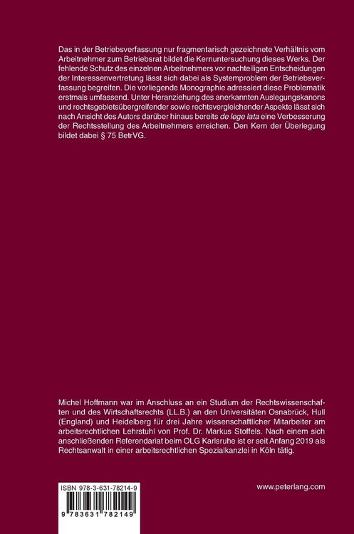 Produktbild: Individualschutz im Betriebsverfassungsrecht