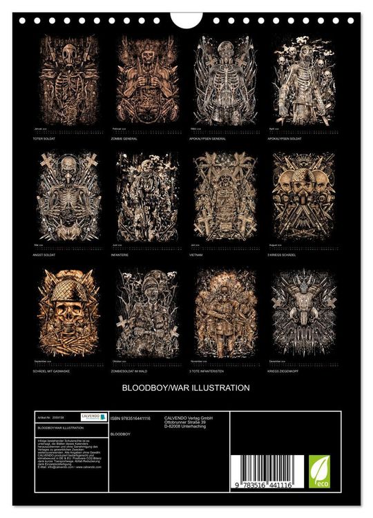 Produktbild: BLOODBOY/WAR ILLUSTRATION (Wandkalender 2026 DIN A4 hoch), CALVENDO Monatskalender
