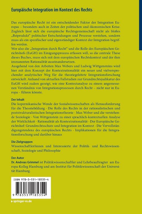 Produktbild: Europ&auml;ische Integration im Kontext des Rechts