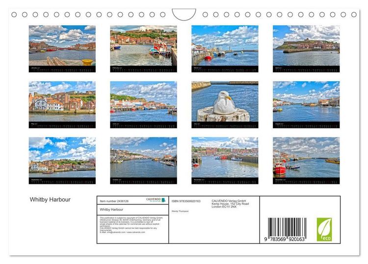 Produktbild: Whitby Harbour (Wall Calendar 2027 DIN A4 landscape), CALVENDO 12 Month Wall Calendar