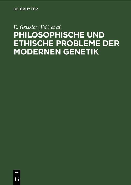 Produktbild: Philosophische und ethische Probleme der modernen Genetik