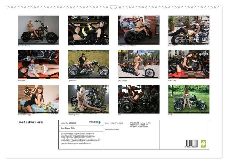 Produktbild: Best Biker Girls (Wandkalender 2026 DIN A2 quer), CALVENDO Monatskalender