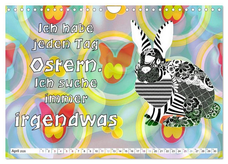 Produktbild: Spruchkalender - frech und bunt (Wandkalender 2026 DIN A4 quer), CALVENDO Monatskalender