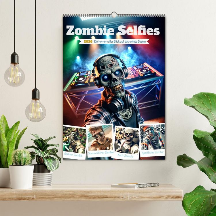 Produktbild: Zombie Selfies - Ein humorvoller Blick auf das untote Dasein (Wandkalender 2026 DIN A2 hoch), CALVENDO Monatskalender