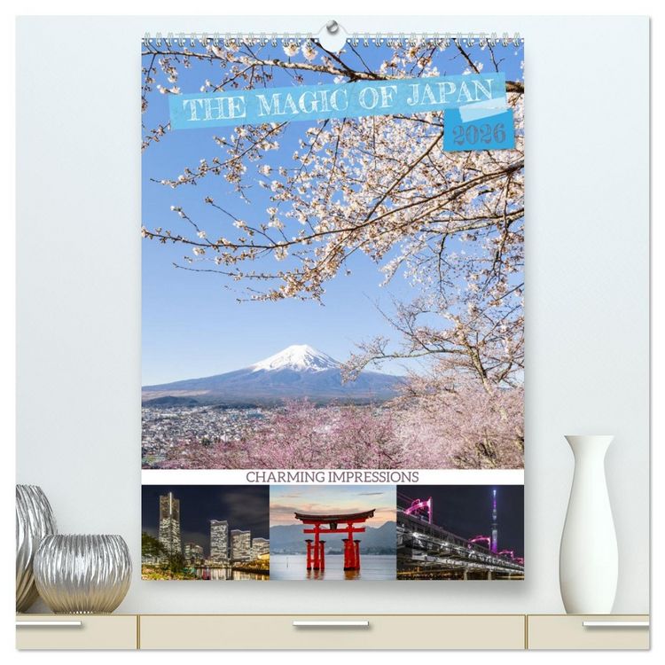 Produktbild: THE MAGIC OF JAPAN Charming impressions (High Quality Premium Wall Calendar 2026 DIN A2 portrait),CALVENDO 12 Month Wall Calendar