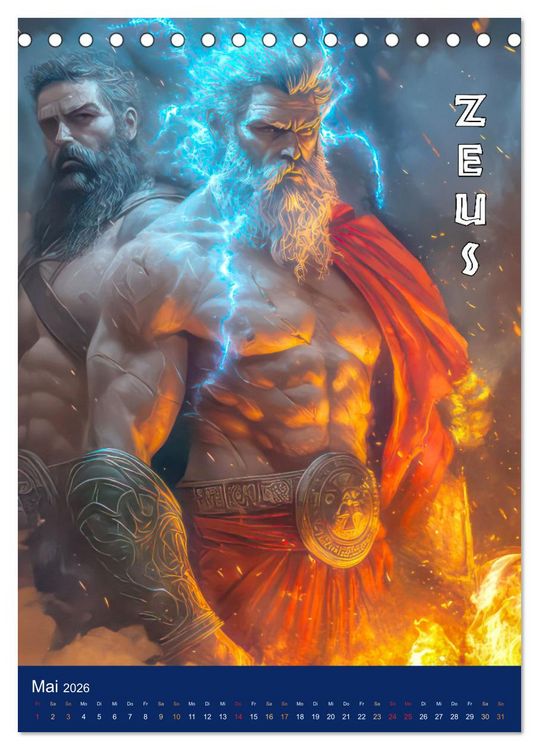Produktbild: Zeus - Umringt von griechischen G&ouml;ttern (Tischkalender 2026 DIN A5 hoch), CALVENDO Monatskalender