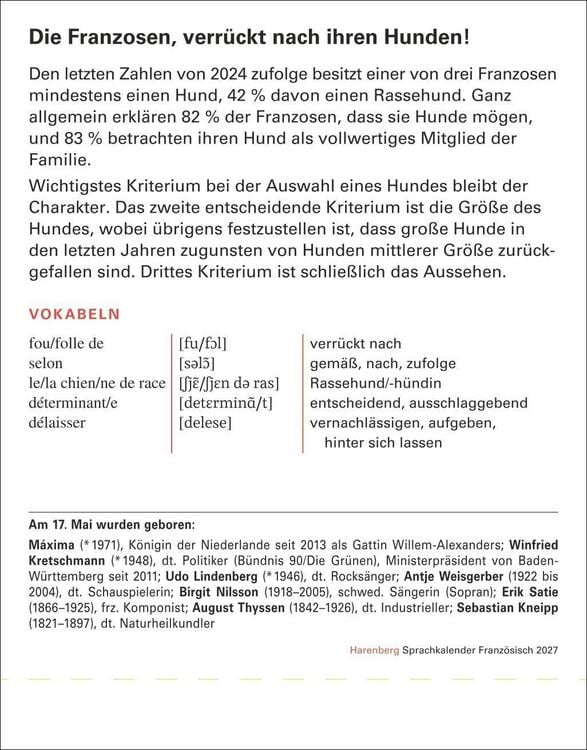 Produktbild: Franz&ouml;sisch Sprachkalender 2027 - Franz&ouml;sisch lernen leicht gemacht - Tagesabrei&szlig;kalender