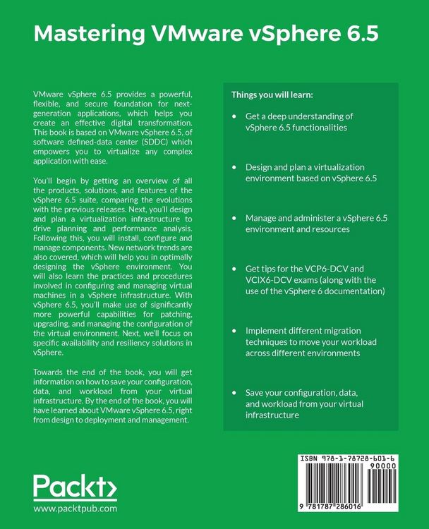 Produktbild: Mastering VMware vSphere 6.5