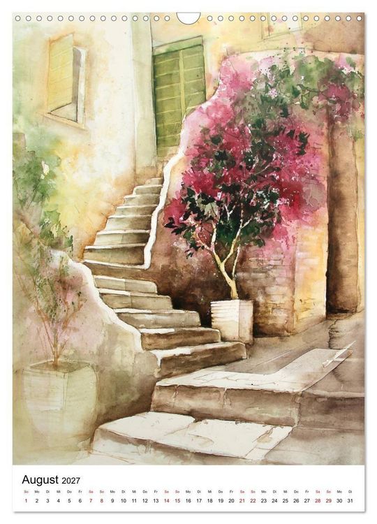 Produktbild: Aquarelle in Hochform (Wandkalender 2027 DIN A3 hoch), CALVENDO Monatskalender