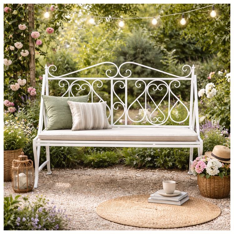 Produktbild: HTI-Living Gartenbank Solea Eisen Wei&szlig; Gartenbank Solea Eisen Wei&szlig;