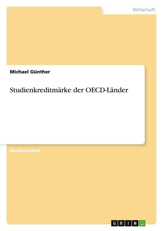 Produktbild: Studienkreditm&auml;rke der OECD-L&auml;nder