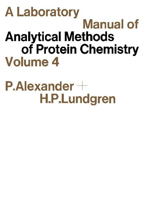 Produktbild: A Laboratory Manual of Analytical Methods of Protein Chemistry