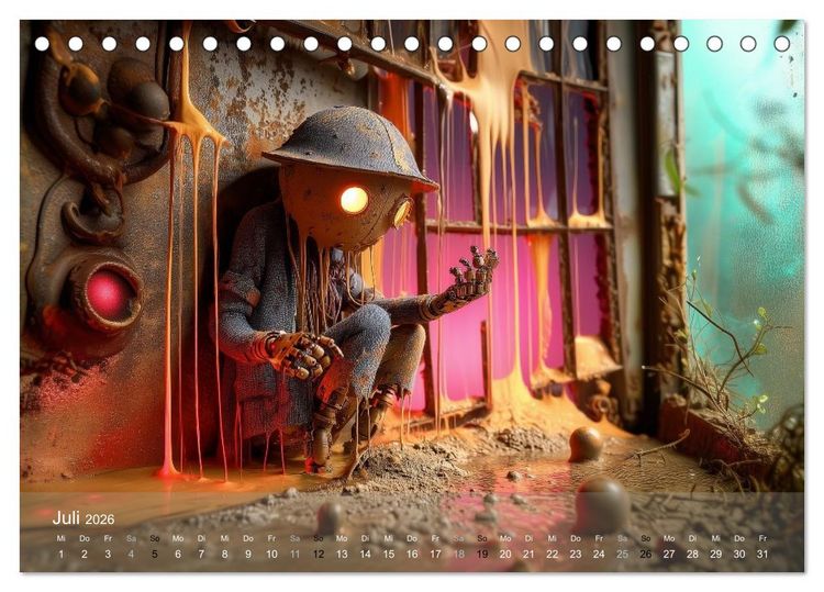 Produktbild: Die Melancholie der kleinen Roboter (Tischkalender 2026 DIN A5 quer), CALVENDO Monatskalender