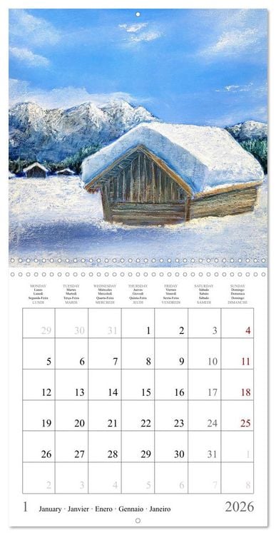 Produktbild: Upper Bavaria Art - Painted pictures from the south of Germany (Wall Calendar 2026 12 &times; 12 Inch) CALVENDO 12 Month Wall Calendar