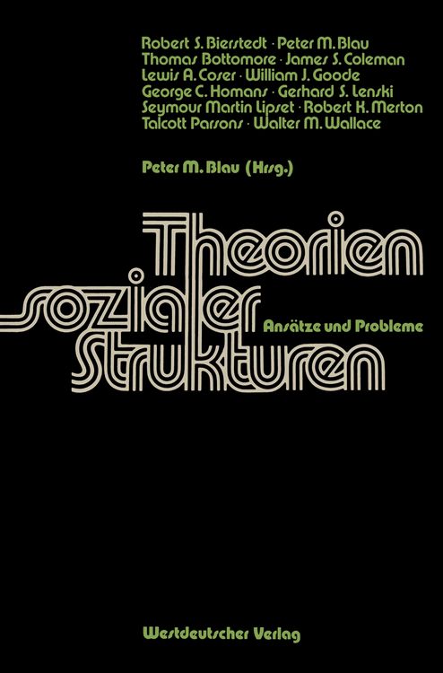 Produktbild: Theorien sozialer Strukturen