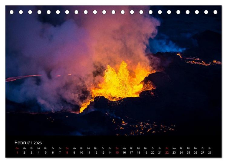 Produktbild: Vulkanausbruch - Island (Tischkalender 2026 DIN A5 quer), CALVENDO Monatskalender