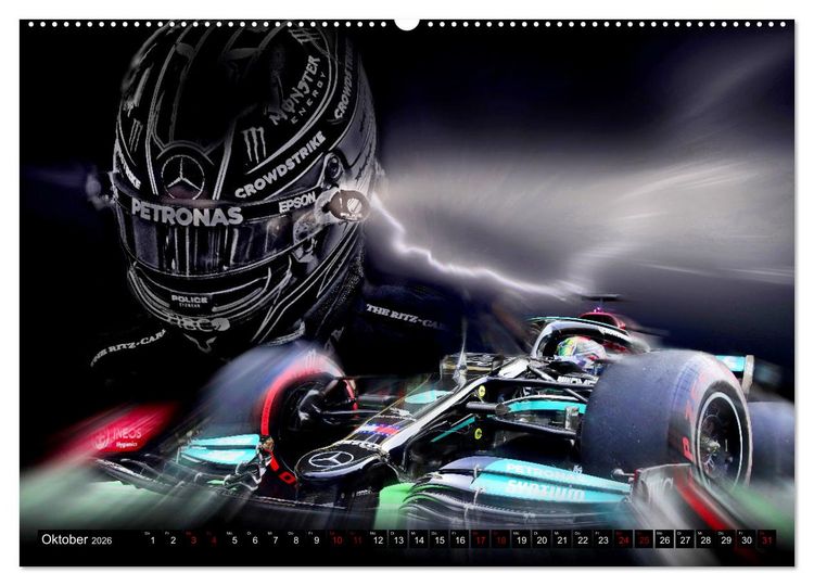 Produktbild: Racing - Vollgas kreativ (Wandkalender 2026 DIN A2 quer), CALVENDO Monatskalender