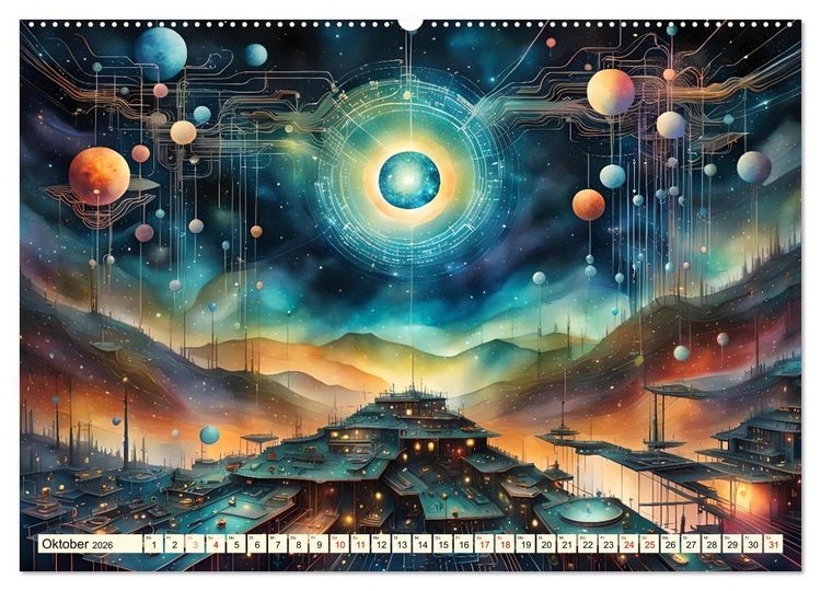 Produktbild: Vernetzte Visionen (hochwertiger Premium Wandkalender 2026 DIN A2 quer), Kunstdruck in Hochglanz