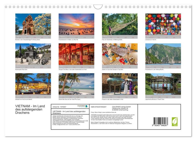 Produktbild: VIETNAM - Im Land des aufsteigenden Drachens (Wandkalender 2026 DIN A3 quer), CALVENDO Monatskalender