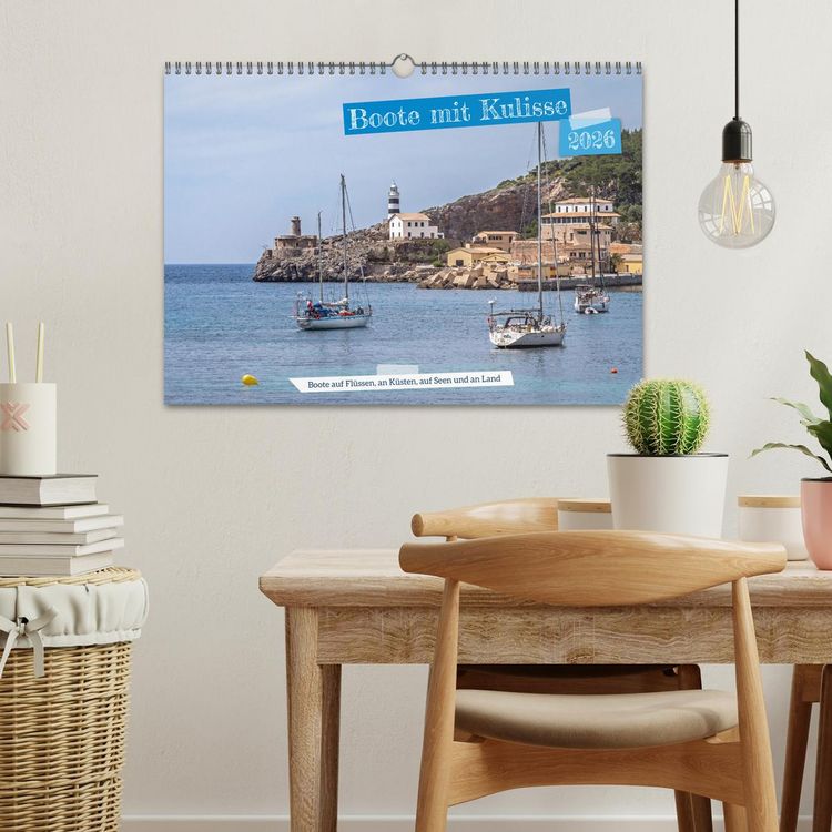 Produktbild: Boote mit Kulisse (Wandkalender 2026 DIN A3 quer), CALVENDO Monatskalender