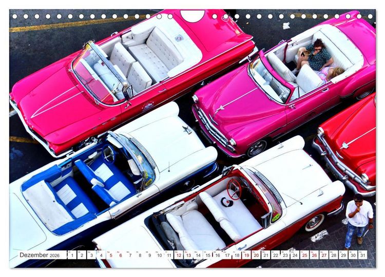 Produktbild: Vogel-Perspektive - Oldtimer in Havanna (Wandkalender 2026 DIN A4 quer), CALVENDO Monatskalender