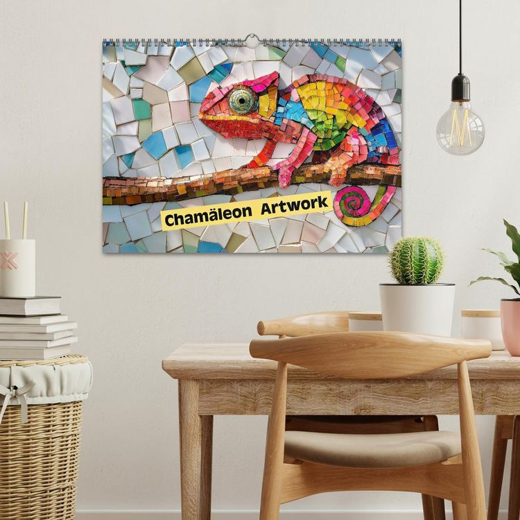 Produktbild: Cham&auml;leon Artwork (Wandkalender 2026 DIN A3 quer), CALVENDO Monatskalender