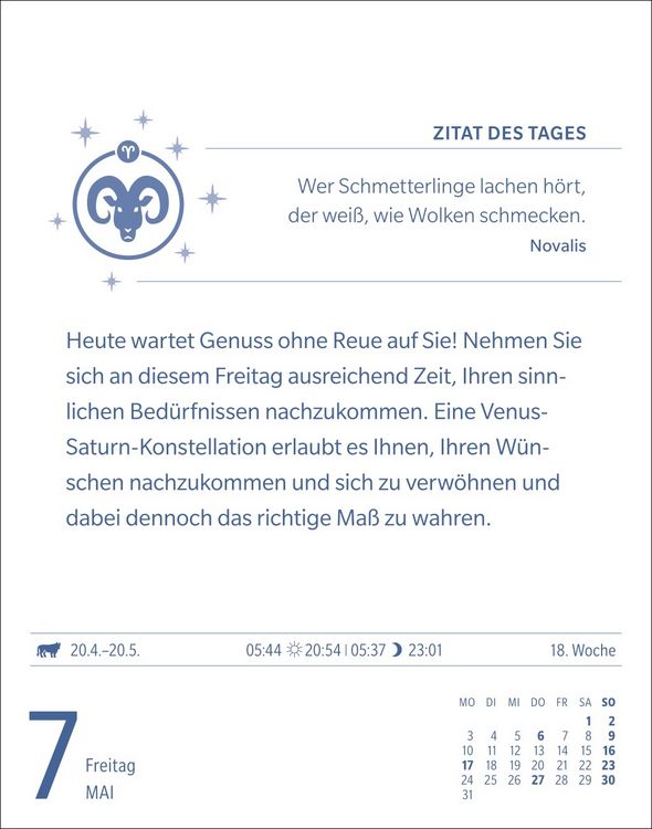 Produktbild: Widder Sternzeichenkalender 2027 - Tagesabrei&szlig;kalender - Ihr Horoskop f&uuml;r jeden Tag