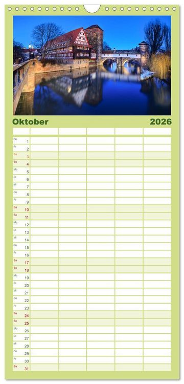 Produktbild: Familienplaner 2026 - Deutsche Br&uuml;cken mit 5 Spalten (Wandkalender, 21 x 45 cm) CALVENDO