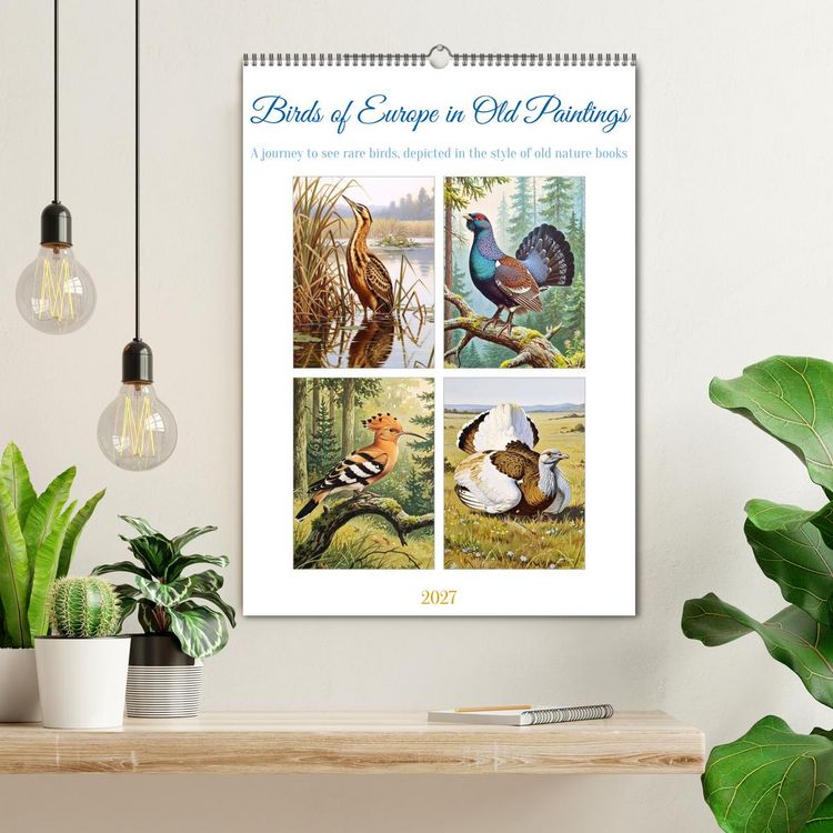 Produktbild: Birds of Europe in Old Paintings (Wall Calendar 2027 DIN A2 portrait), CALVENDO 12 Month Wall Calendar