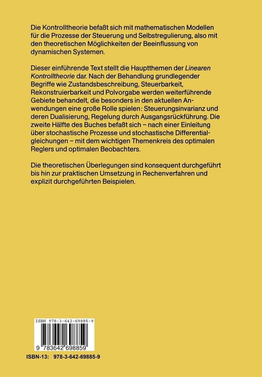 Produktbild: Lineare Kontrolltheorie