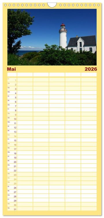 Produktbild: Familienplaner 2026 - Leuchtt&uuml;rme PUR mit 5 Spalten (Wandkalender, 21 x 45 cm) CALVENDO