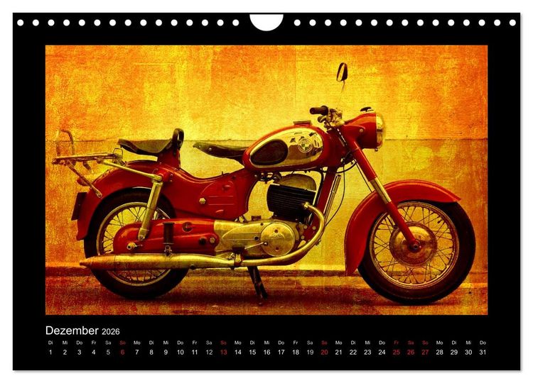 Produktbild: Motorrad Oldtimer (Wandkalender 2026 DIN A4 quer), CALVENDO Monatskalender