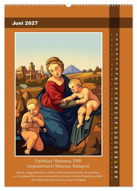 Produktbild: Raffael 2.0, Renaissance-Madonnen als Graphic Novel (hochwertiger Premium Wandkalender 2027 DIN A2 hoch), Kunstdruck in Hochglanz