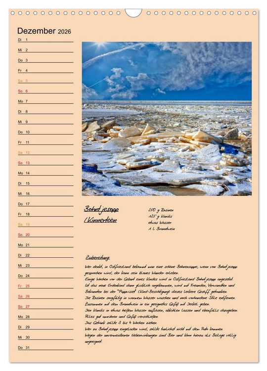 Produktbild: Ostfriesland - Appetit auf mehr (Wandkalender 2026 DIN A3 hoch), CALVENDO Monatskalender