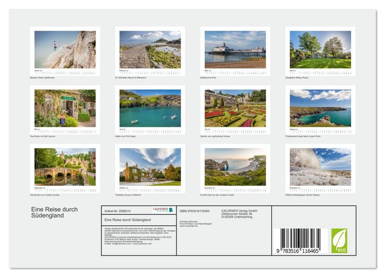 Produktbild: Eine Reise durch S&uuml;dengland (Wandkalender 2026 DIN A4 quer), CALVENDO Monatskalender