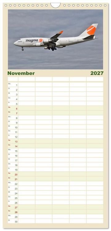 Produktbild: Familienplaner 2027 - Flugzeuge aller Art mit 5 Spalten (Wandkalender, 21 x 45 cm) CALVENDO