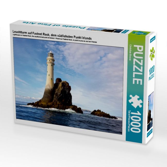 Produktbild: CALVENDO Puzzle Leuchtturm auf Fastnet Rock, dem s&uuml;dlichsten Punkt Irlands 1000 Teile Puzzle quer | 1000 Teile Lege-Gr&ouml;&szlig;e 64 &times; 48 cm Foto-Puzzle f&uuml;r gl&uuml;ckliche Stunden