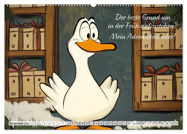 Produktbild: Gans coole Spr&uuml;che (Wandkalender 2026 DIN A2 quer), CALVENDO Monatskalender