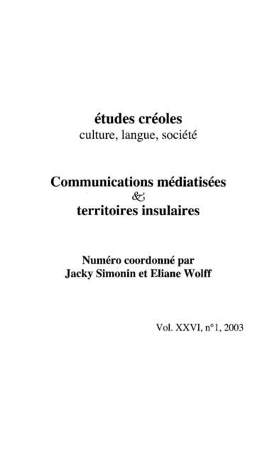 Produktbild: Etudes creoles vol. 26 no. 1