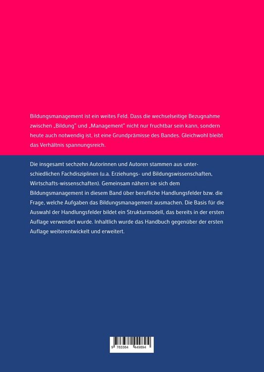 Produktbild: Handlungsfelder des Bildungsmanagements
