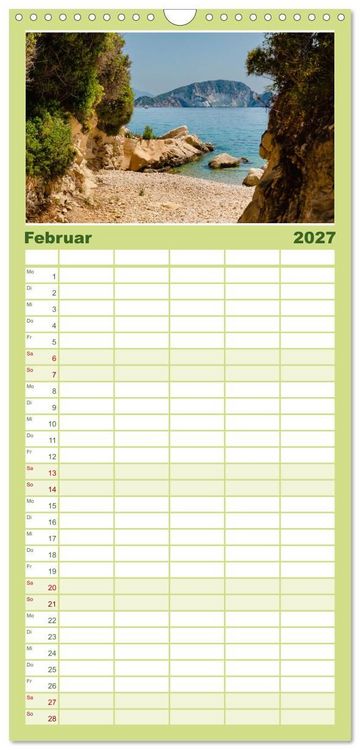Produktbild: Familienplaner 2027 - Zakynthos und Kefalonia Trauminseln im Ionischen Meer mit 5 Spalten (Wandkalender, 21 x 45 cm) CALVENDO
