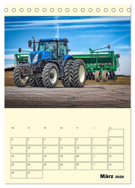 Produktbild: Traktor Giganten (Tischkalender 2026 DIN A5 hoch), CALVENDO Monatskalender