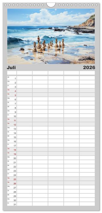Produktbild: Familienplaner 2026 - Schach Matt mit 5 Spalten (Wandkalender, 21 x 45 cm) CALVENDO