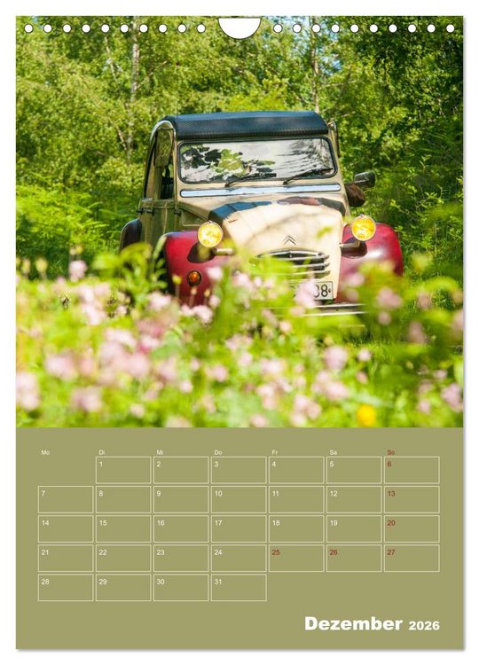 Produktbild: Citro&euml;n 2 CV &ndash; Flower Power (Wandkalender 2026 DIN A4 hoch), CALVENDO Monatskalender