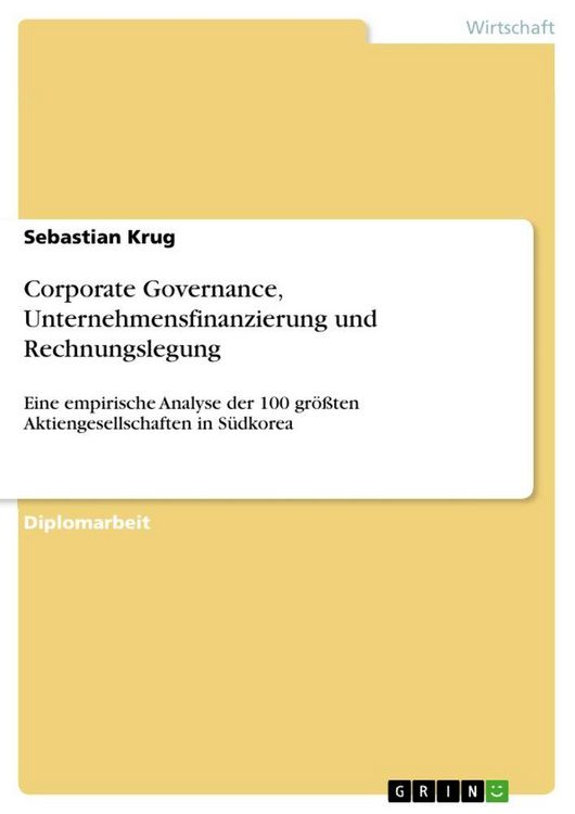 Produktbild: Corporate Governance, Unternehmensfinanzierung und Rechnungslegung