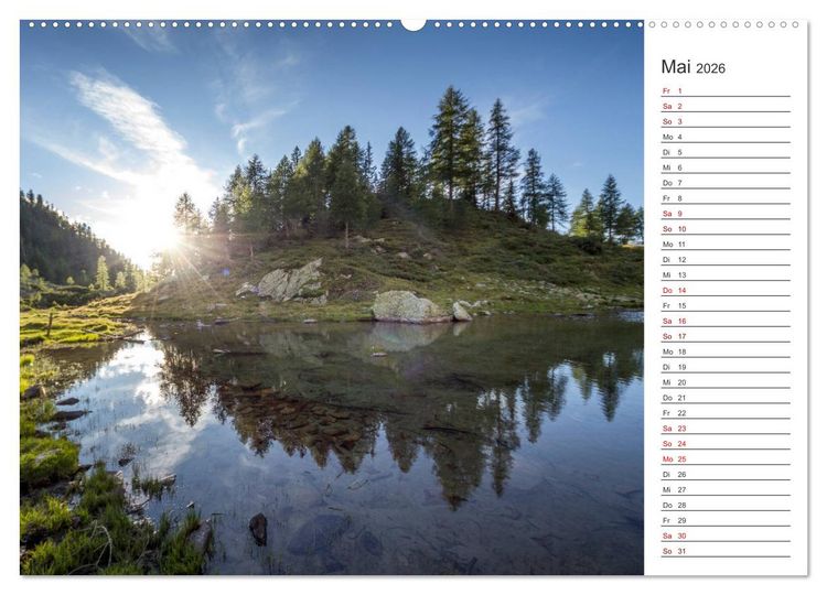 Produktbild: Bergseen im Ultental (hochwertiger Premium Wandkalender 2026 DIN A2 quer), Kunstdruck in Hochglanz