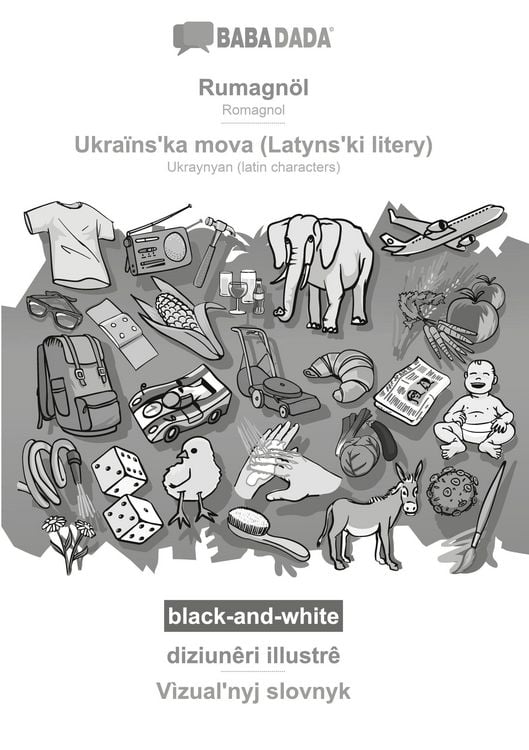 Produktbild: Rumagn&ouml;l - Ukra&iuml;ns&iquest;ka mova (Latyns&iquest;ki litery), diziun&ecirc;ri illustr&ecirc;, BW
